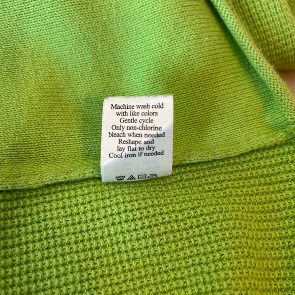 Women's Coldwater Creek Bright Green Long Sleeve Sweater Tee | Size‎ XL - Picture 10 of 10